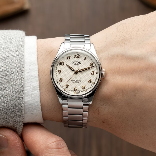 Kuoe ROYAL SMITH 90-006 Breguet Numerals Silver Case Ivory Dial