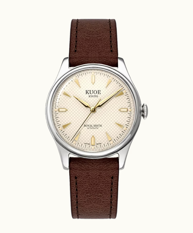 Kuoe ROYAL SMITH 90-006 Silver Case Ivory Dial