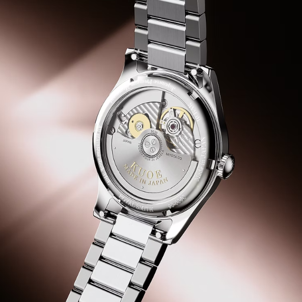 Kuoe ROYAL SMITH 90-006 Breguet Numerals Silver Case Pink Dial