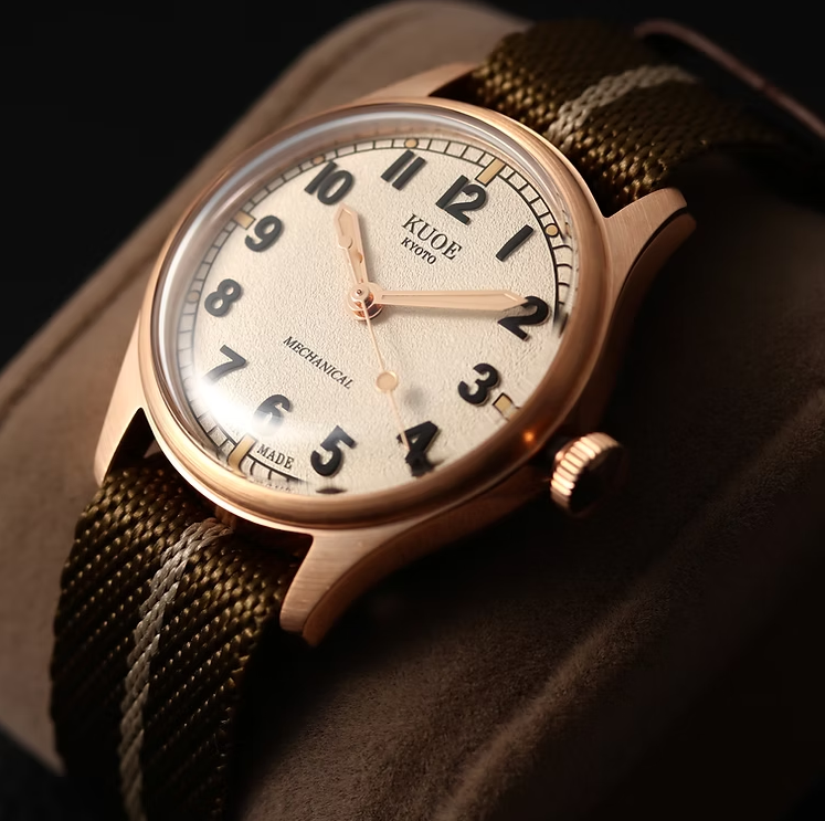 Kuoe OLD SMITH 90-002 38mm Version Bronze Case Ivory Dial