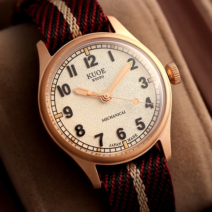 Kuoe OLD SMITH 90-002 35mm Version Bronze Case Ivory Dial No-Date