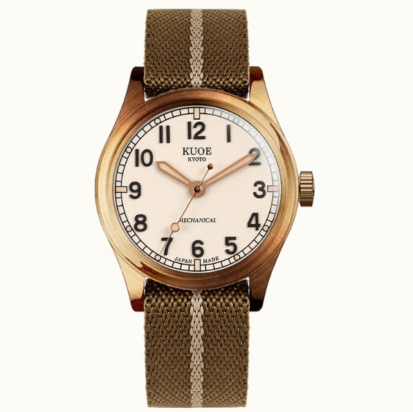 Kuoe OLD SMITH 90-002 35mm Version Bronze Case Ivory Dial No-Date