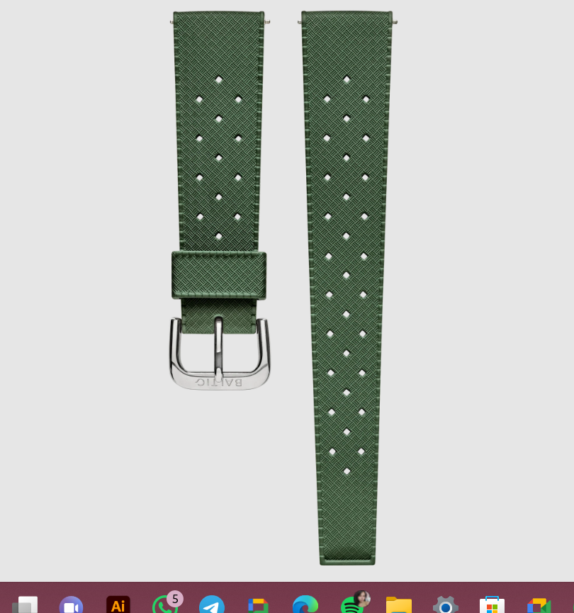 Baltic Rubber Sport Straps - Stainless Steel / Medium