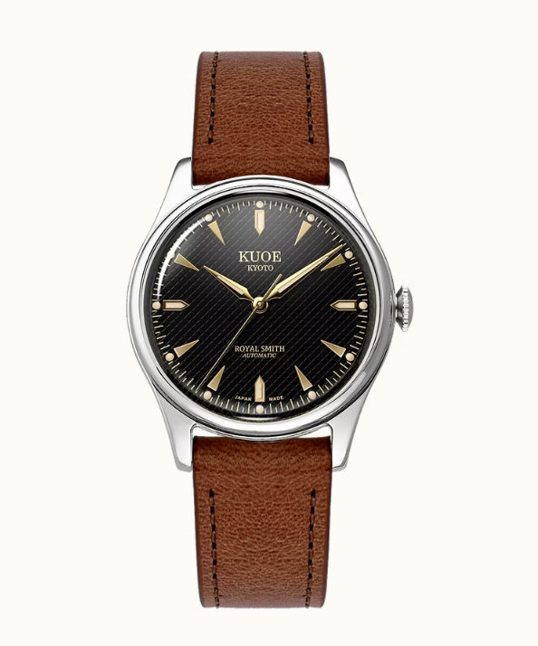 Kuoe ROYAL SMITH 90-006 Silver Case Black Dial
