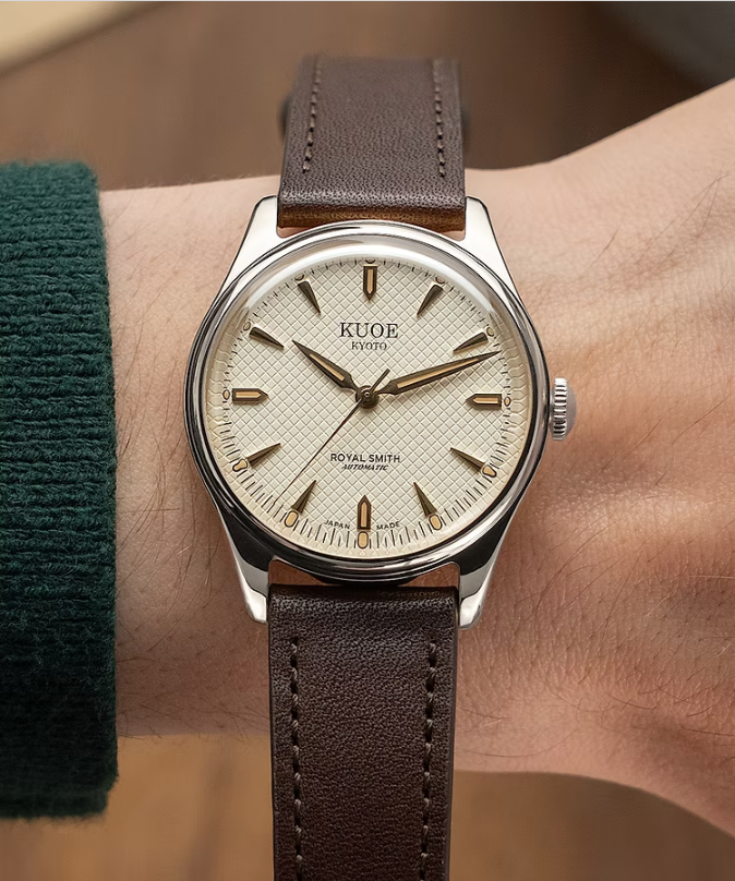 Kuoe ROYAL SMITH 90-006 Silver Case Ivory Dial