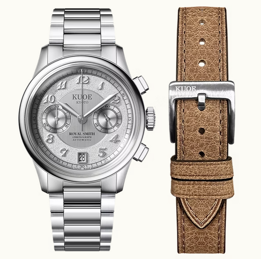 Kuoe Royal Smith 90-012 Automatic Chronograph, Silver with Breguet Numerals