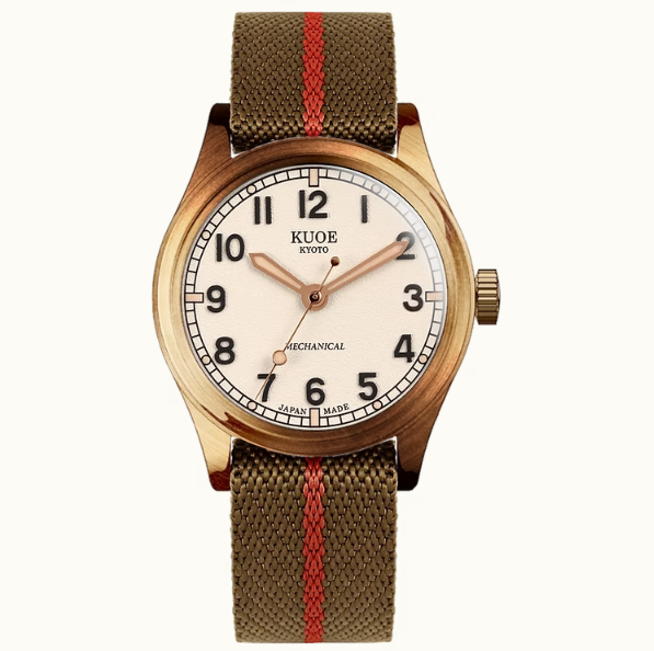 Kuoe OLD SMITH 90-002 35mm Version Bronze Case Ivory Dial No-Date