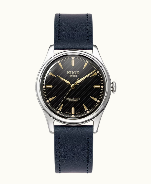 Kuoe ROYAL SMITH 90-006 Silver Case Black Dial