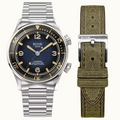 Kuoe Sombrero 90-011, Gradient Navy, Linen Textured Dial, 20 Bar Water Resistant