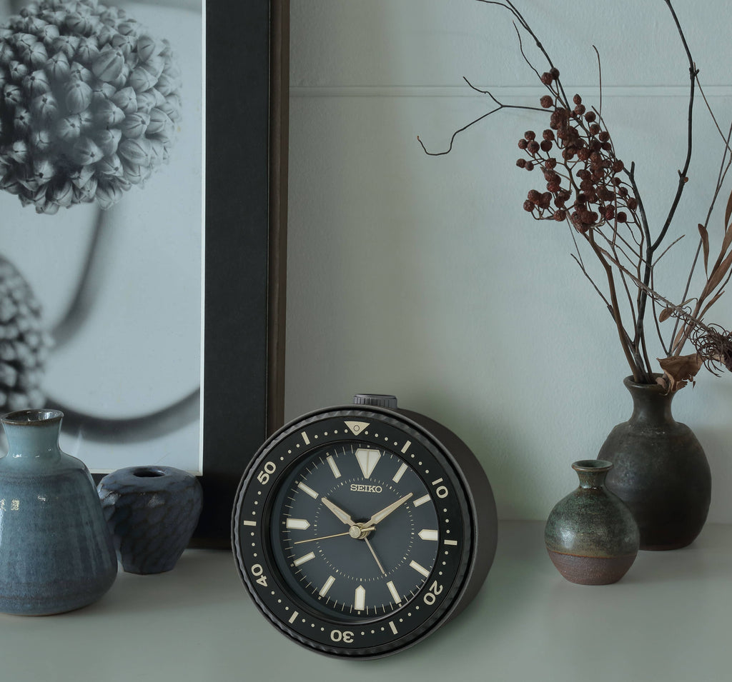 Mai Seiko Classic Alarm Clock with Black Watch Face