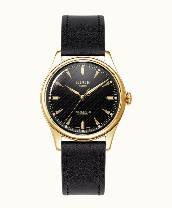 Kuoe ROYAL SMITH 90-006 Gold Case Black Dial