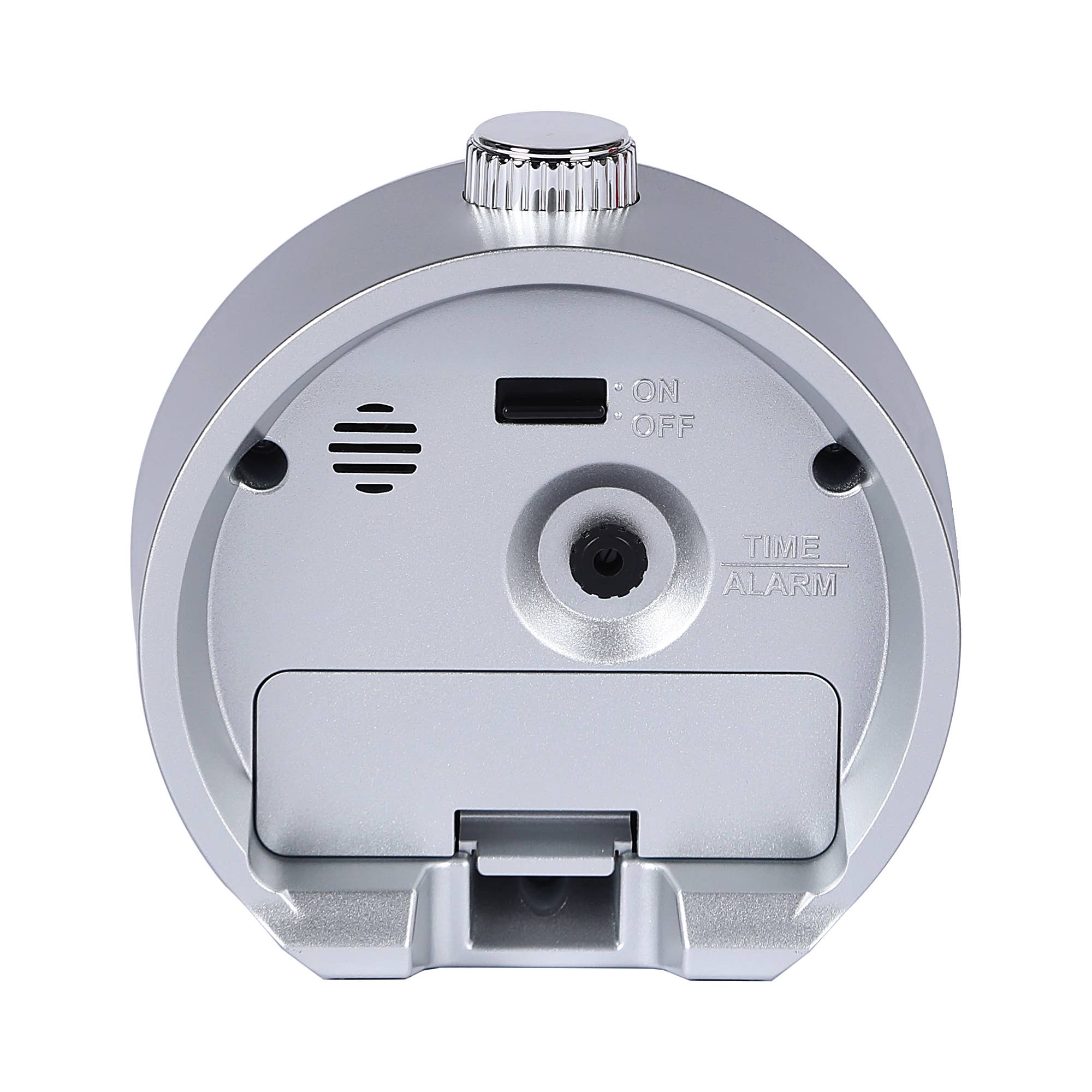 Mai Modern Alarm Clock, Rotating Bezel, SILVER/ORANGE FACE
