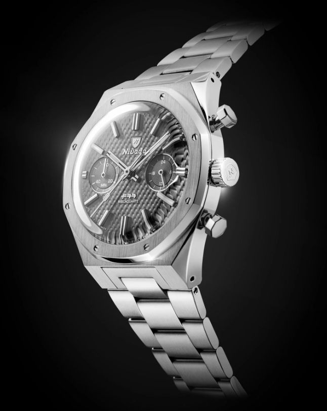 Nivada Grenchen F77 SST CHRONO MECAQUARTZ GREY MK2 - 38MM