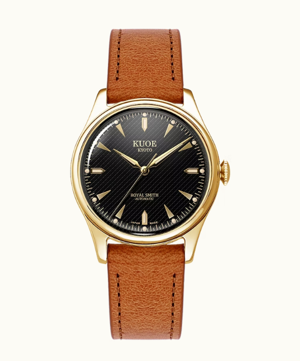 Kuoe ROYAL SMITH 90-006 Gold Case Black Dial