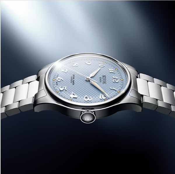 Kuoe ROYAL SMITH 90-006 Breguet Numerals Silver Case Blue Dial