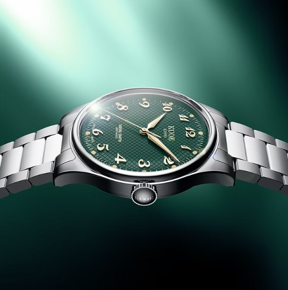 Kuoe ROYAL SMITH 90-006 Breguet Numerals Silver Case Green Dial