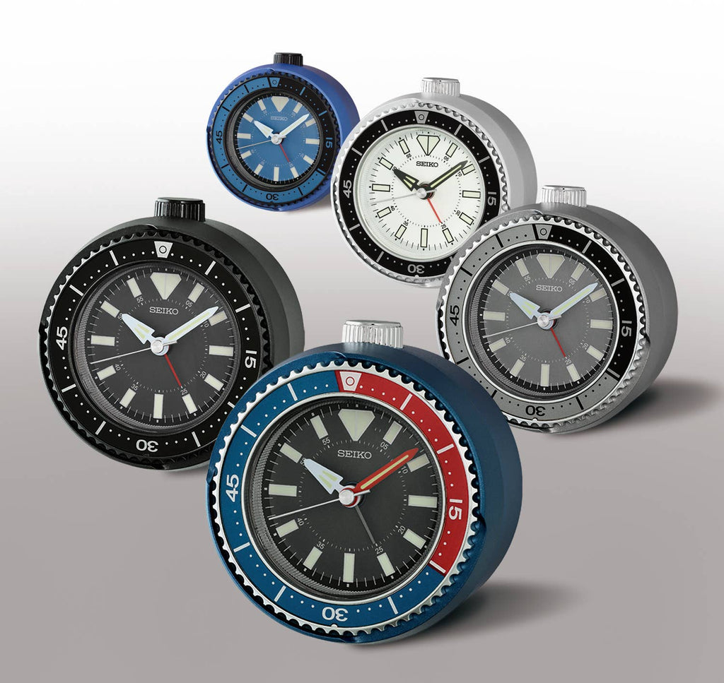 Mai Modern Alarm Clock Rotating Bezel Fidget, metallic blue