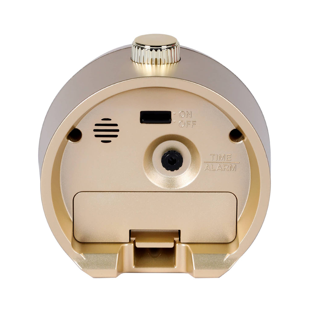 Mai Modern Alarm Clock, Rotating Bezel, GOLD/ BLUE FACE