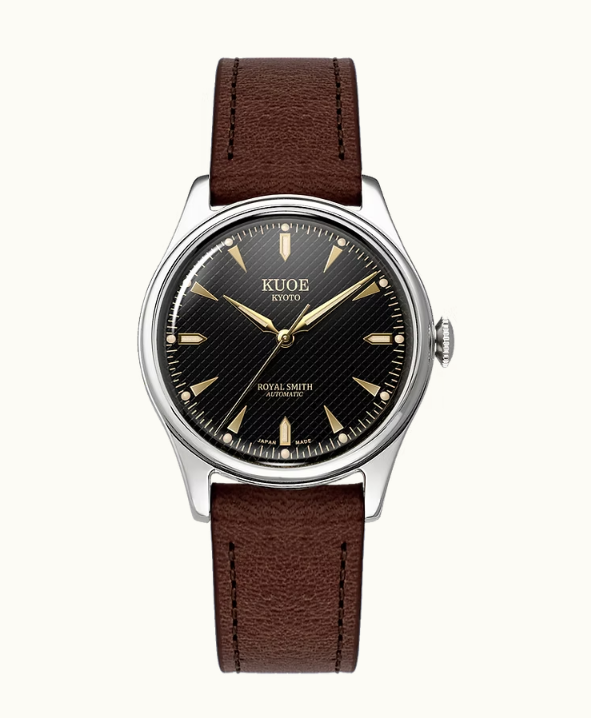 Kuoe ROYAL SMITH 90-006 Silver Case Black Dial