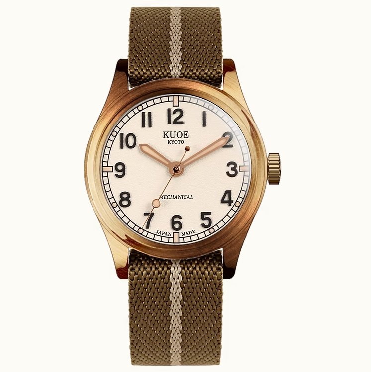 Kuoe OLD SMITH 90-002 38mm Version Bronze Case Ivory Dial
