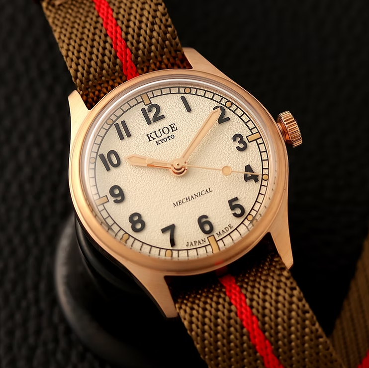 Kuoe OLD SMITH 90-002 35mm Version Bronze Case Ivory Dial No-Date
