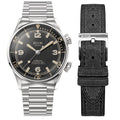 Kuoe SOMBRERO 90-011, Black Linen Textured Dial, 20 BAR Water Resistant