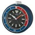 Mai Modern Alarm Clock, Rotating Bezel Fidget, blue/red