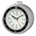 Mai Modern Alarm Clock, Rotaing Bezel Fidget, silver/white