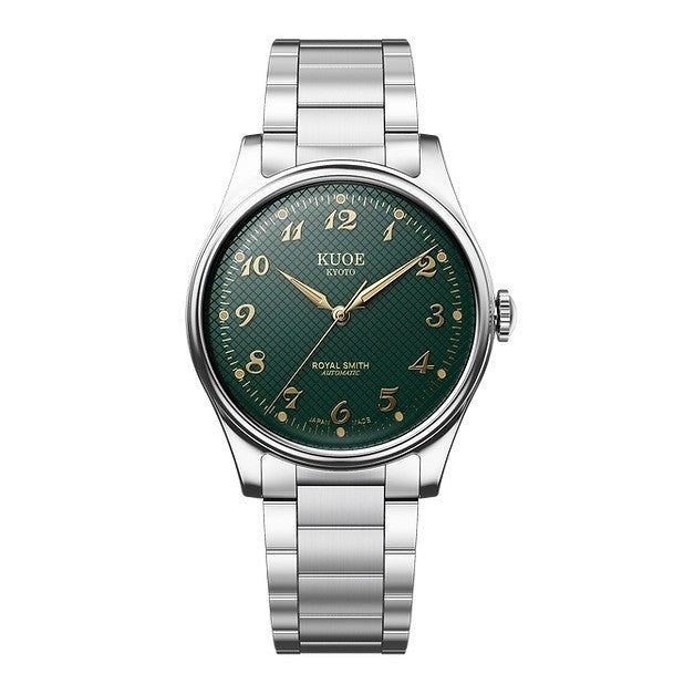 Kuoe ROYAL SMITH 90-006 Breguet Numerals Silver Case Green Dial
