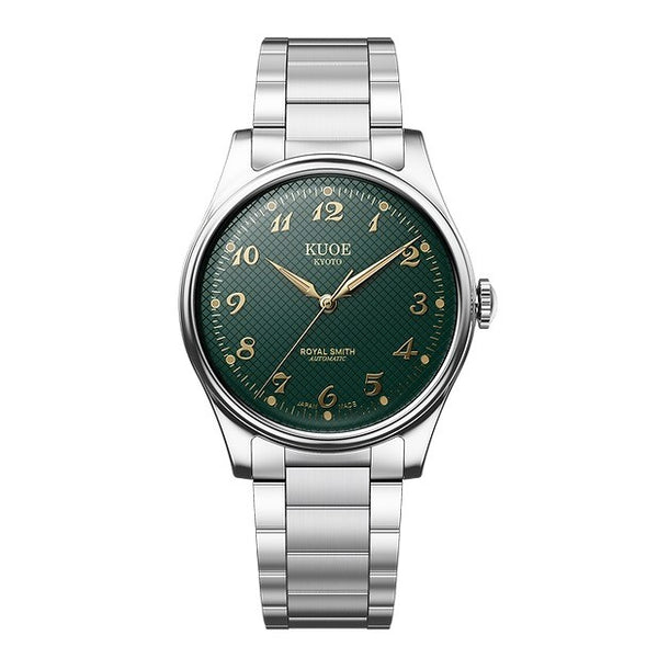 Kuoe Royal Smith 90-006 Breguet Numerals Silver Case Green Dial